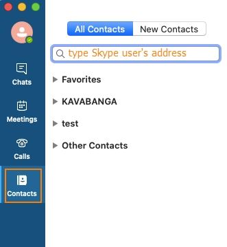 add contacts to skype for business mac